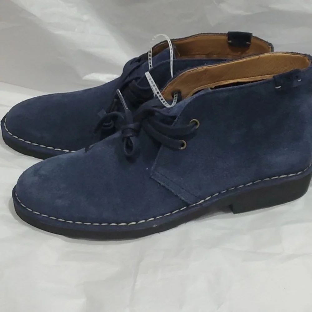 Polo Ralph Lauren navy Blue suede Talan Chukka lace up oxford boots size 8.5 new